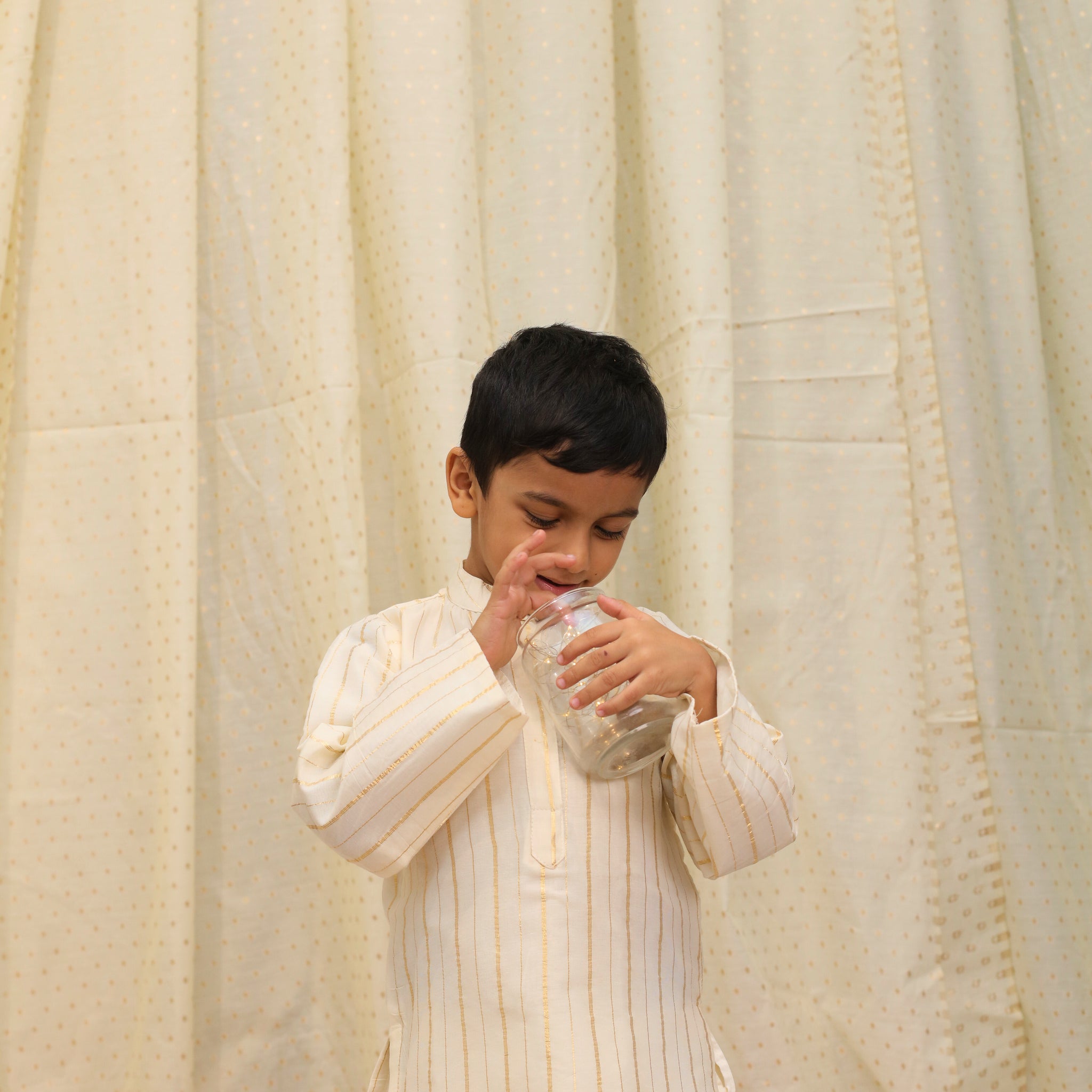 Ivory gold striped Kurta and pant set