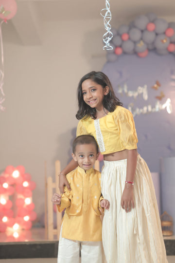 Yellow sitaara siblings set