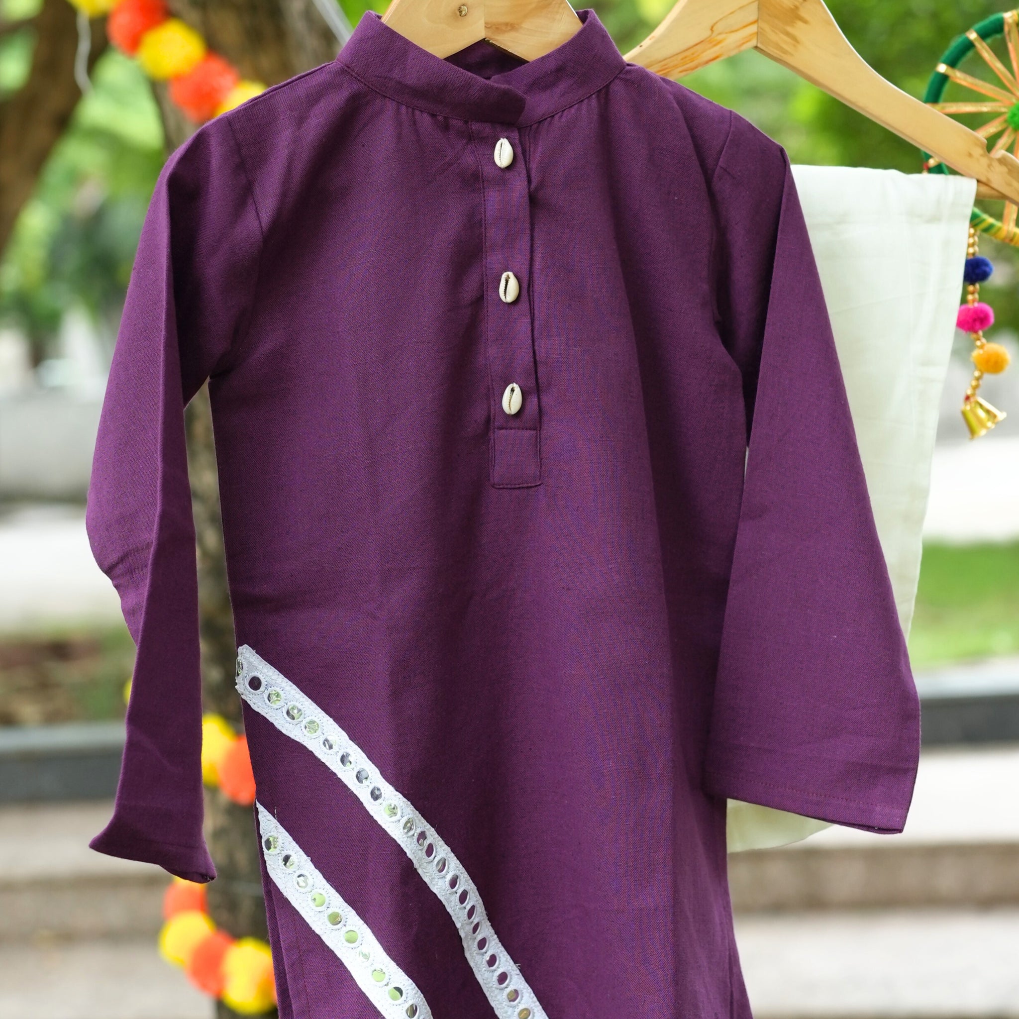 Purple Navratri Kurta Set