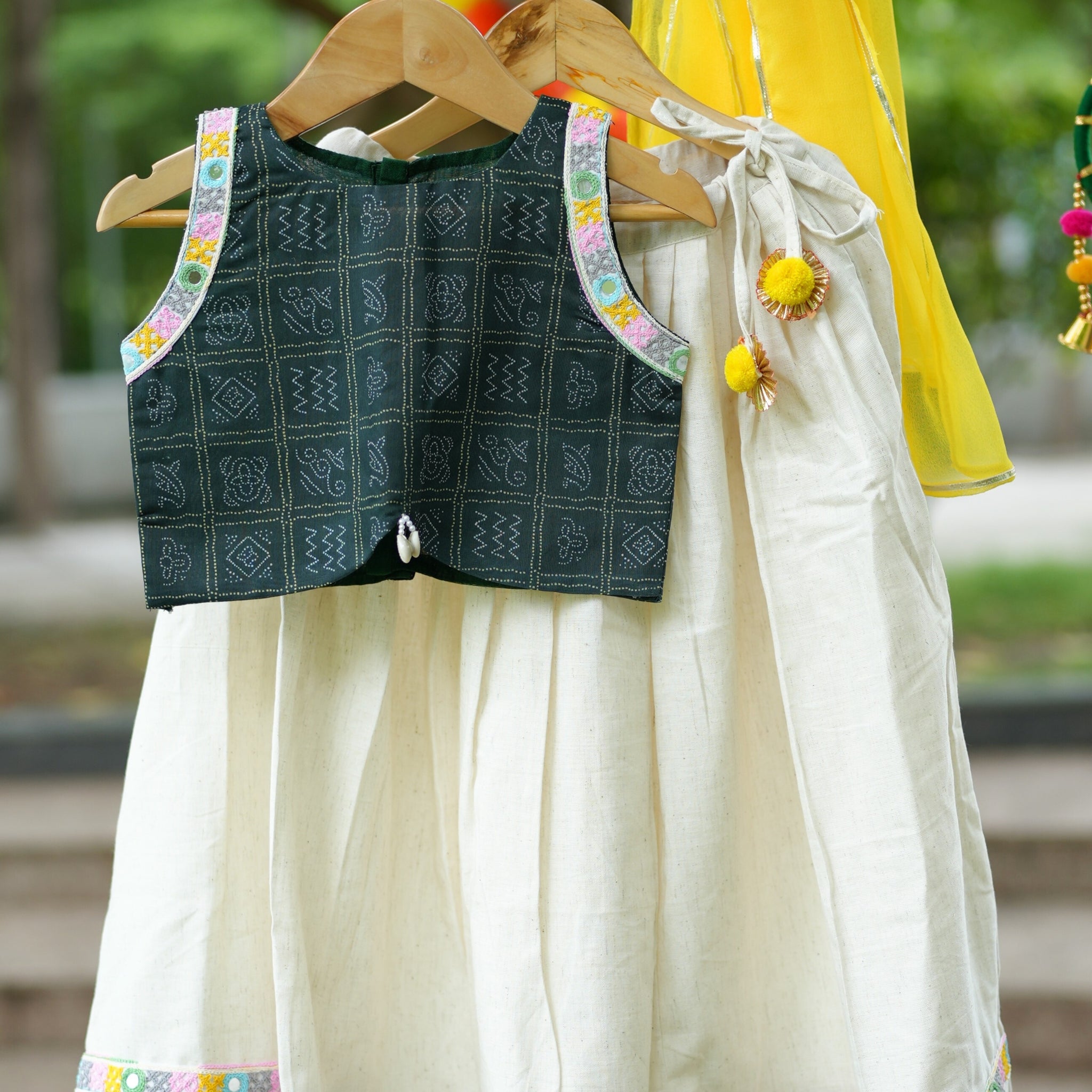 Bottle Green Navratri Lehenga Choli