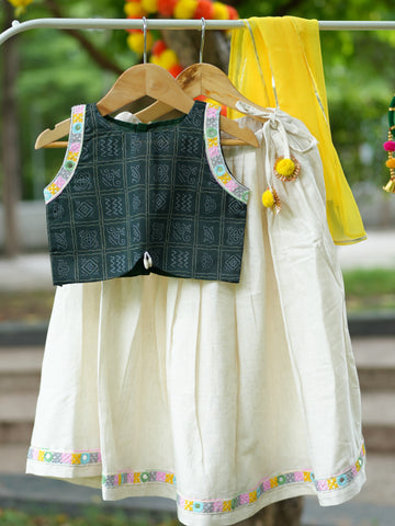 Bottle Green Navratri Lehenga Choli