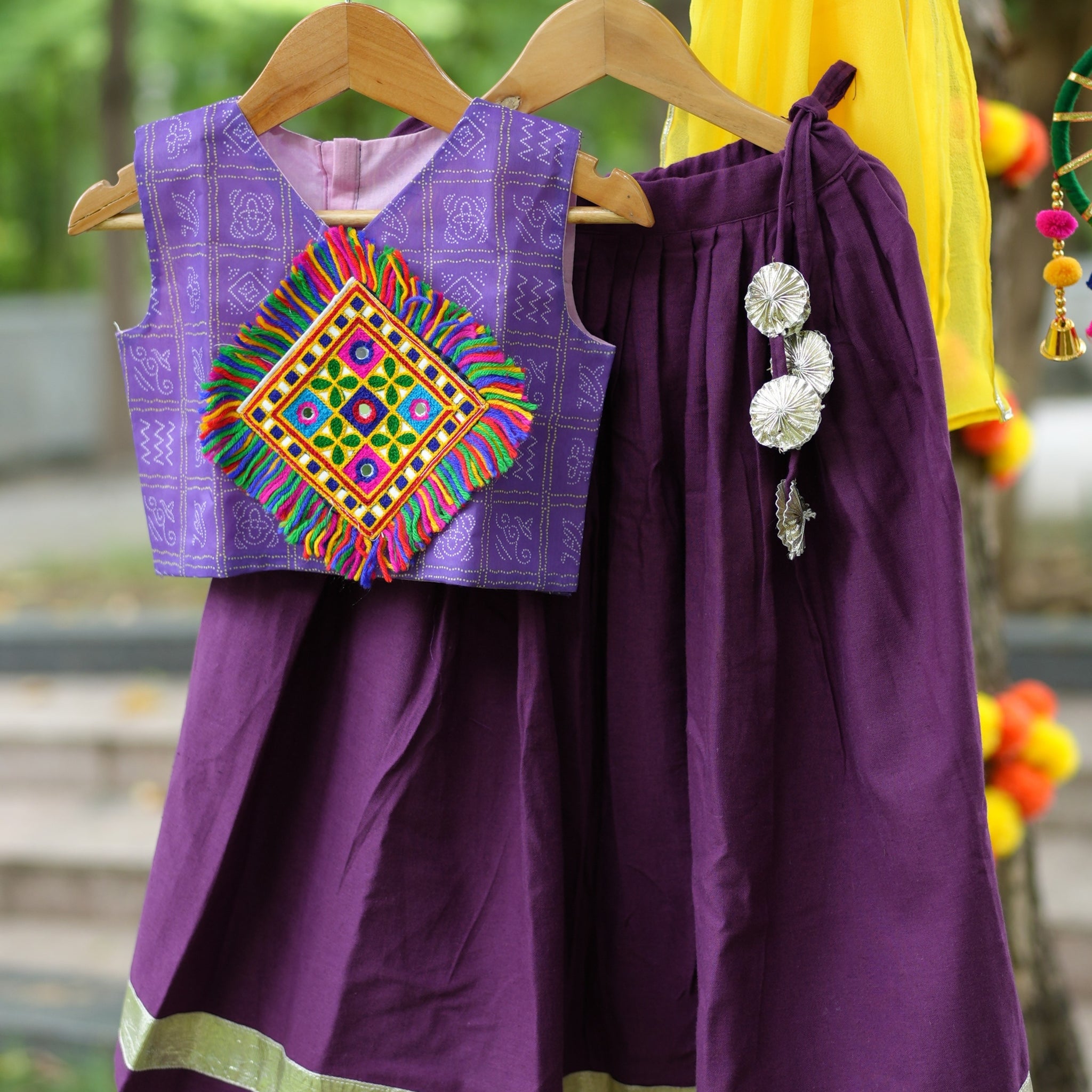Purple Navratri Lehenga Set