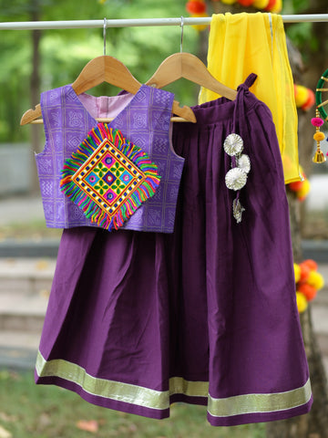 Purple Navratri Lehenga Set