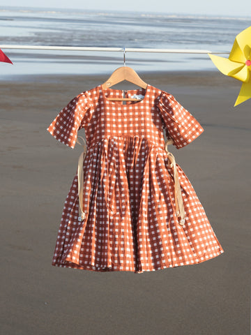 Brown checks frock