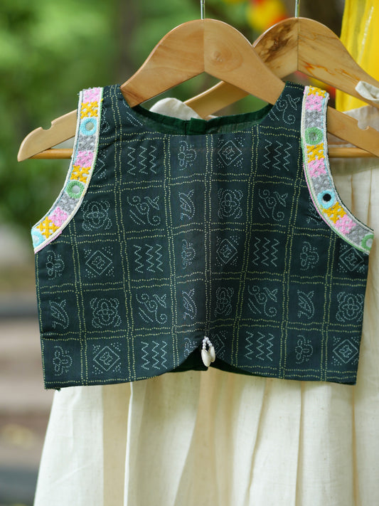 Bottle Green Navratri Lehenga Choli