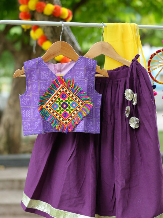 Purple Navratri Lehenga Set
