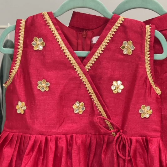 Ruby pink kurti & pants set