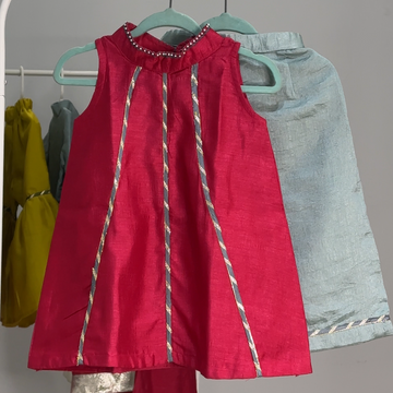 Ruby pink & soft blue co-ord set