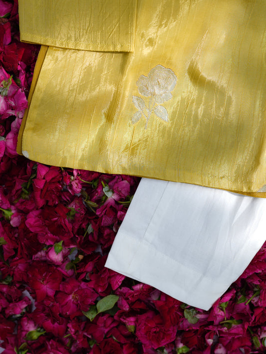 Yellow gold rose festive kurta set
