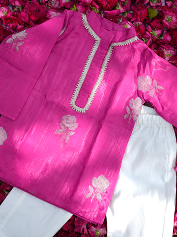 Pink rose boys kurta set