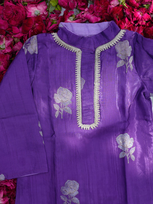 Purple rose festive kurta set