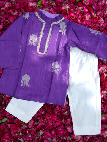 Purple rose festive kurta set