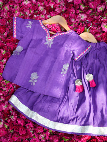 Purple rose girls festive lehenga set