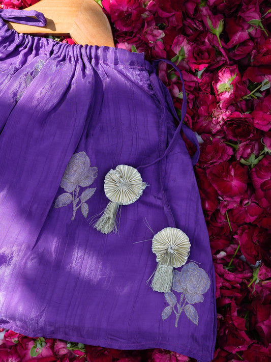 Purple rose tie-up festive co-ord set