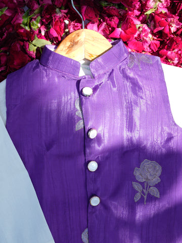 Purple rose boys nehru jacket set