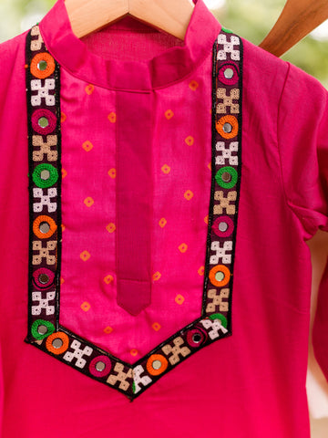 Rani pink navratri kurta