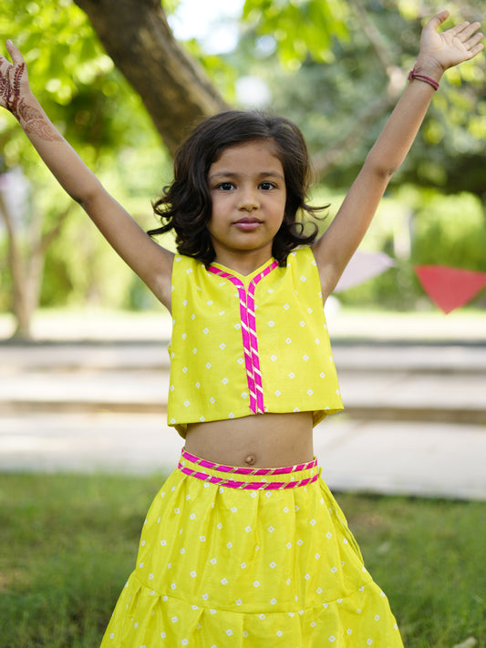 Green bandhani lehenga set