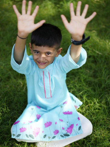 Mint lotus kurta set