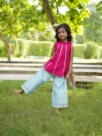 Ruby pink & soft blue co-ord set