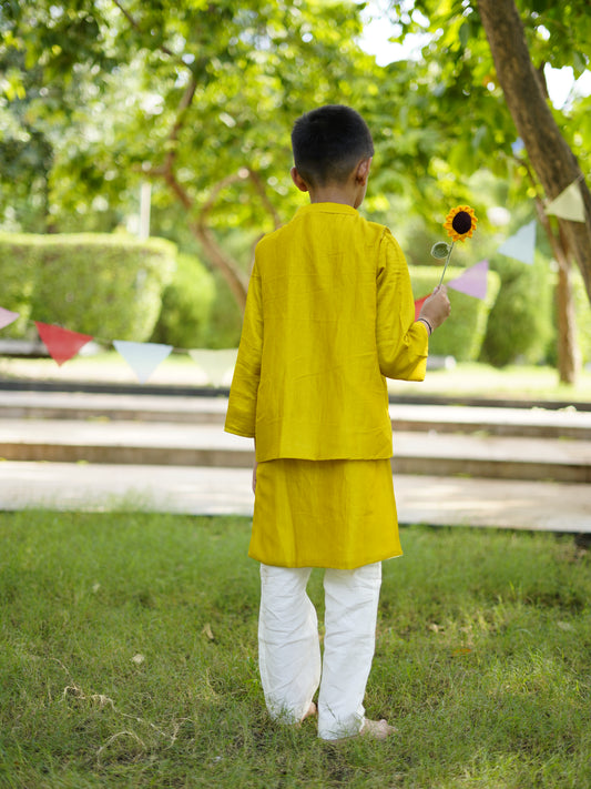 Munsell yellow nehru jacket set