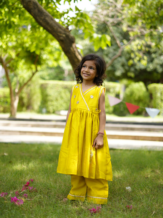 Munsell yellow kurti & pants set