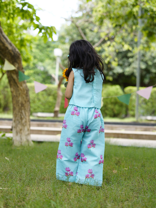 Mint top & lotus pants set