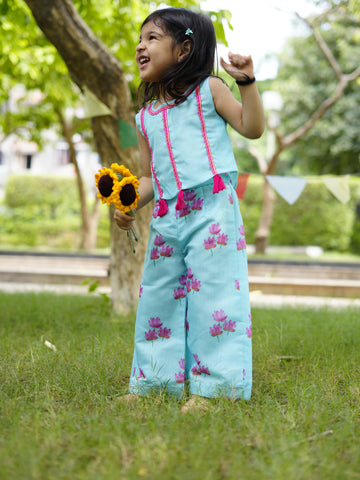 Mint top & lotus pants set