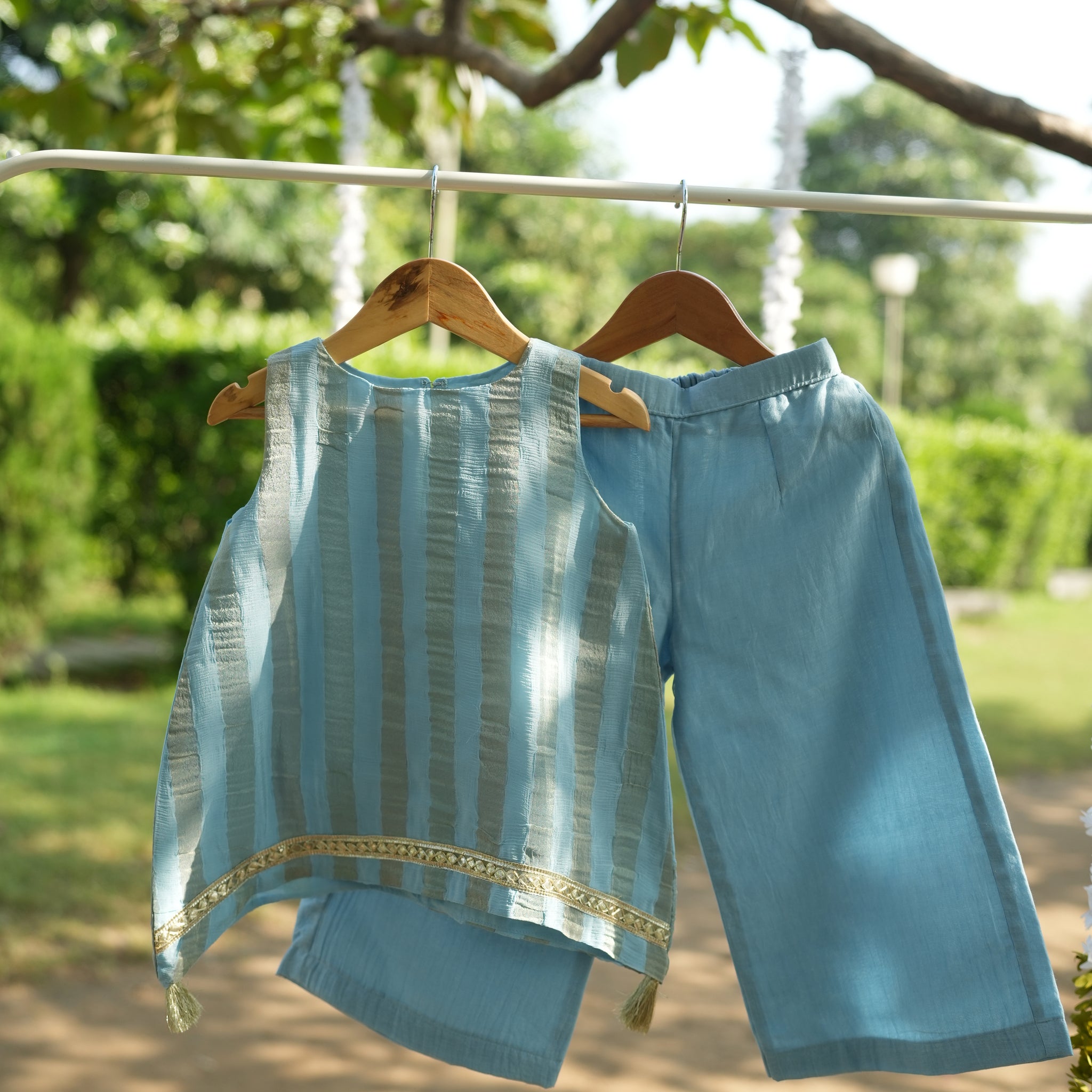 Powder blue tunic set