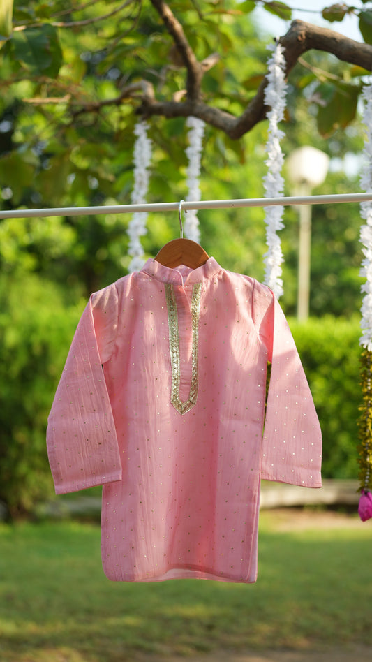 Blush pink kids kurta set