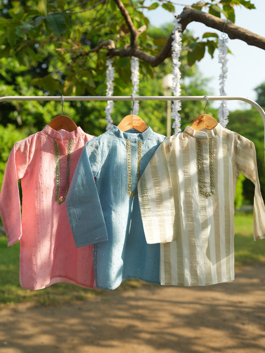 Powder blue kids kurta set