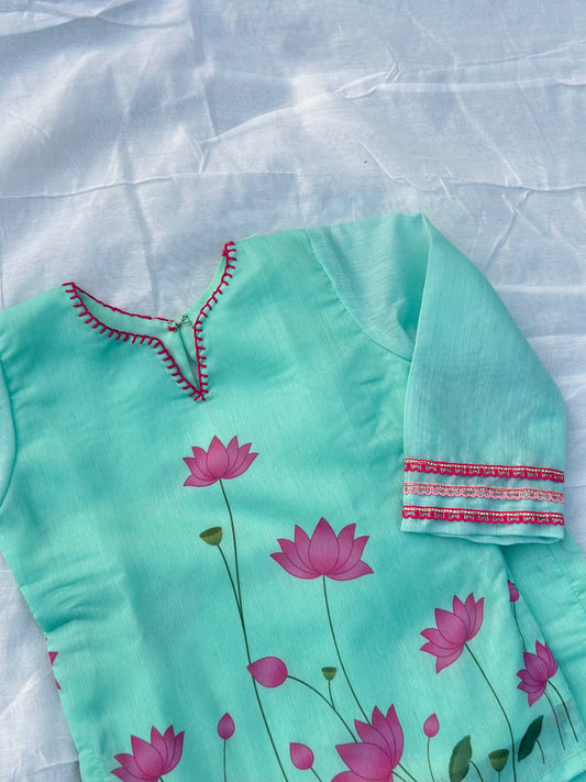 Mint lotus tunic set