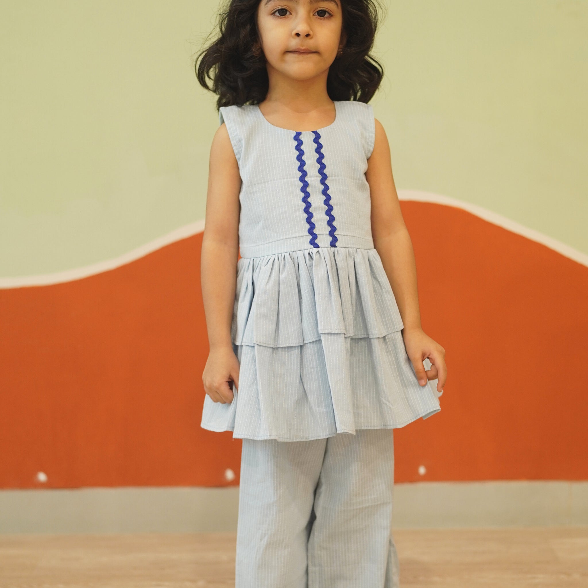 Star dust peplum top & pants