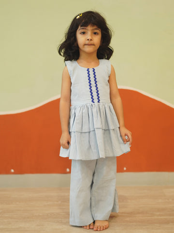 Star dust peplum top & pants