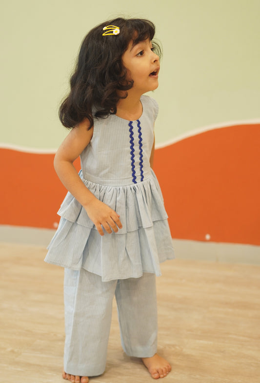 Star dust peplum top & pants