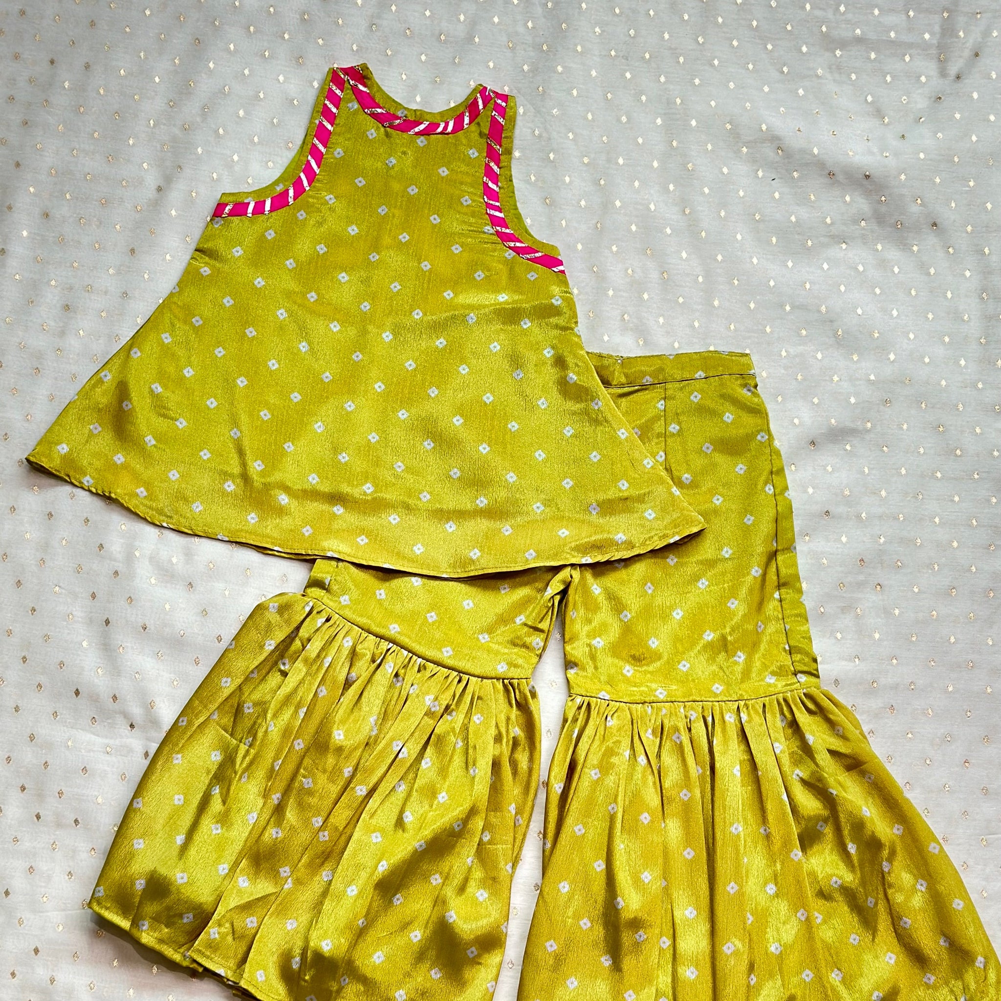 Partial Payment for Green bandhani sharara set - 2-3 years (Pay 250 Now and Rest on Delivery.) 1761983707-799