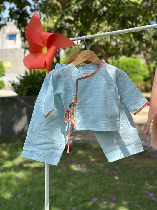 Sky cotton doriya tie up & pants
