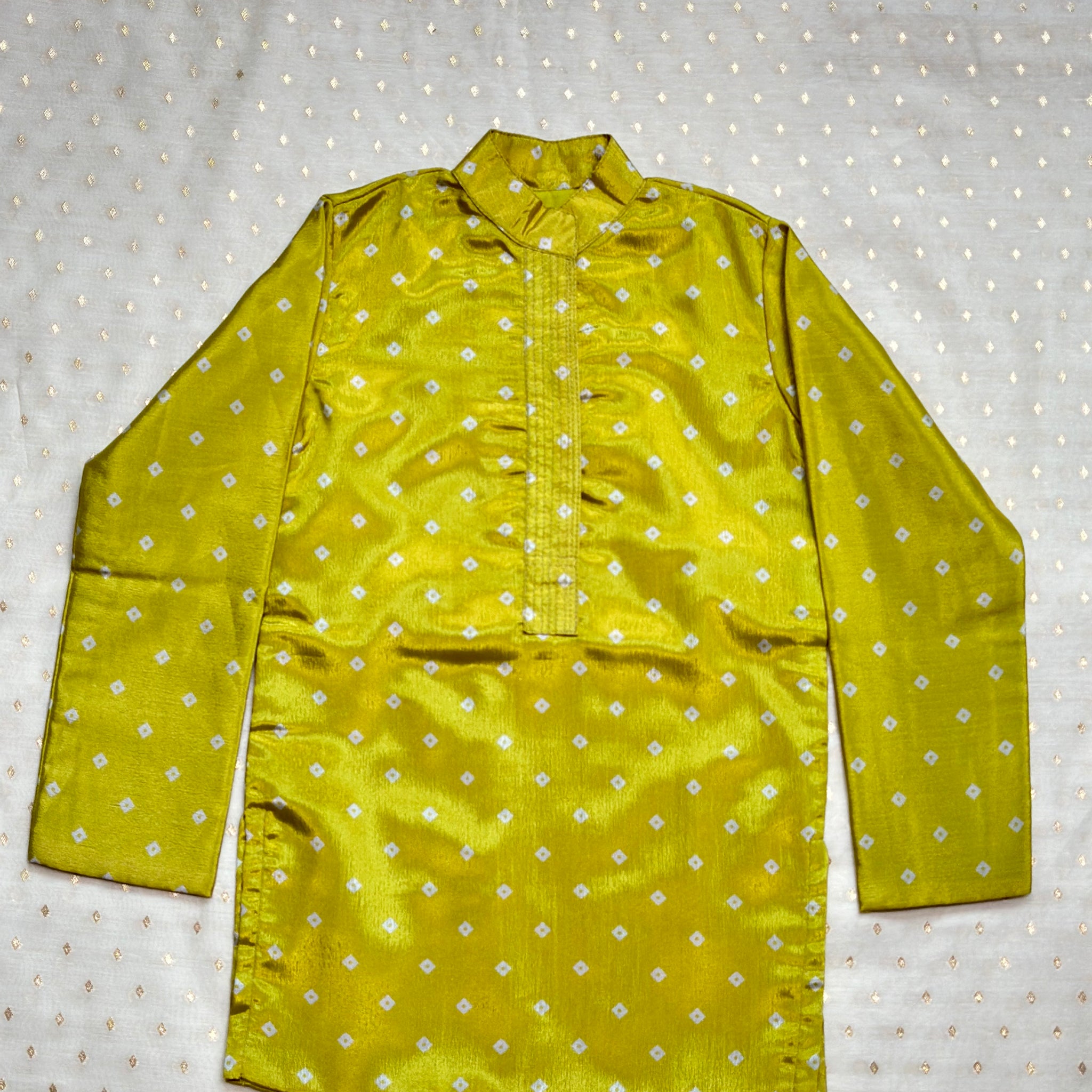 Green bandhani kurta set