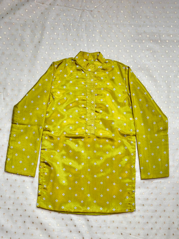 Green bandhani kurta set