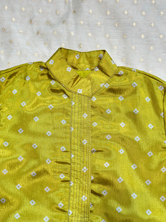 Green bandhani kurta set