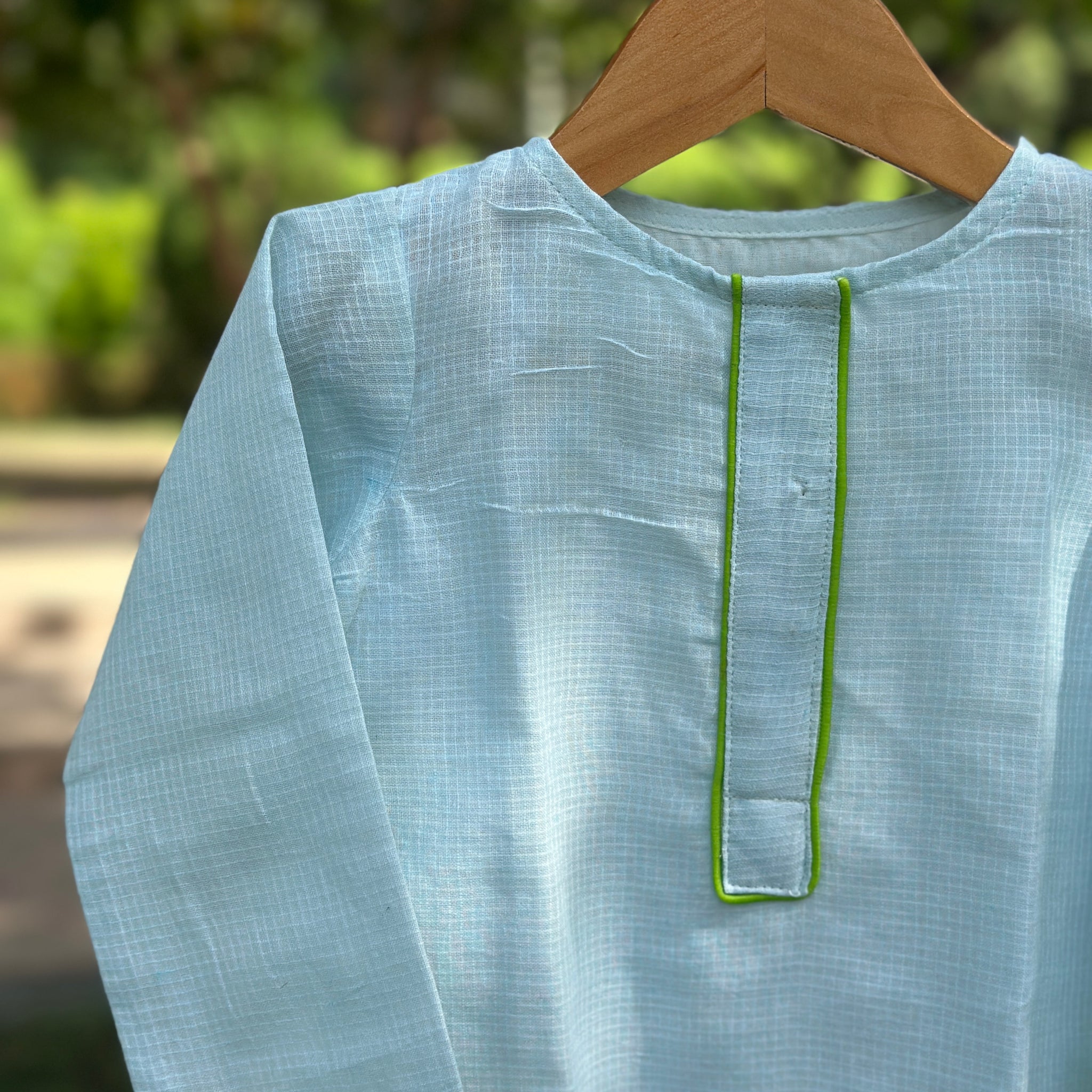 Sky cotton doriya short kurta