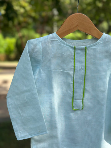 Sky cotton doriya short kurta