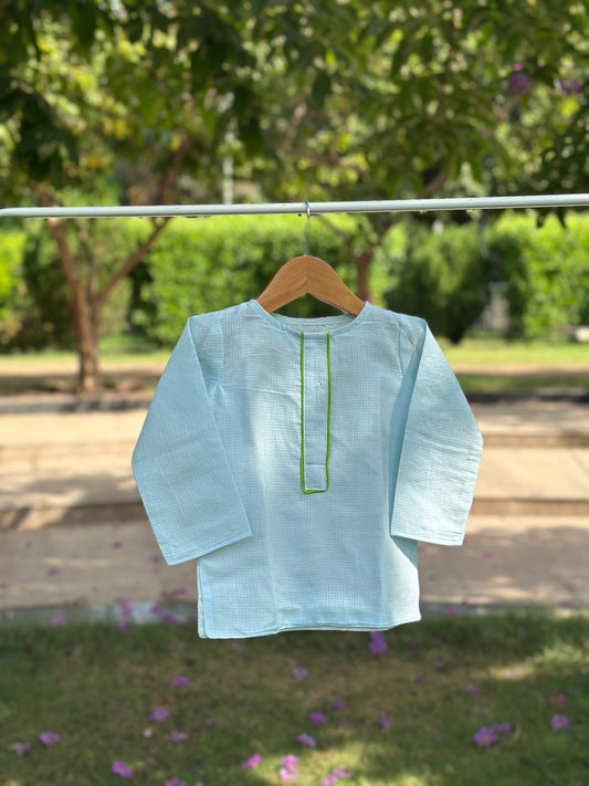 Sky cotton doriya short kurta